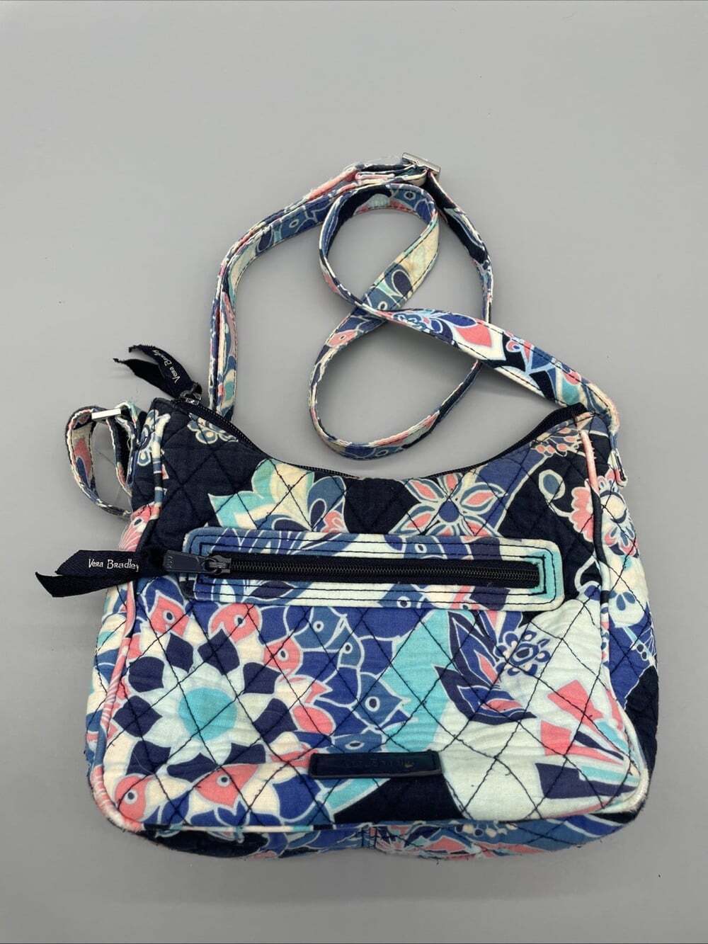 Vera Bradley Crossbody Bag Blue Carson Paisley Boho Retired Print Adj Strap